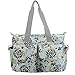 Damai Floral Designer Diaper Tote Bags (Gray Dandelion)