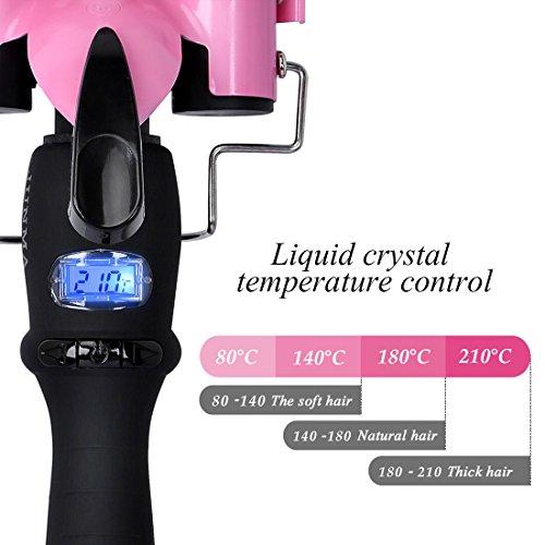 Lockenstab Wellenstyler 3 Zylinder Haar Lockenstäbe Curler Lockendreher Curl mit LCD-Display Black - 3