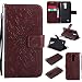 Produktbild Nancen Tasche Hülle für,LG K10 Hülle,LG K10 (5,3 Zoll) Leder Wallet Tasche Brieftasche Schutzhülle, Nancen Prägung Sonnenblume Muster PU Leder Handytasche im Bookstyle Stand Funktion Kartenfächer Magnet Etui Schale