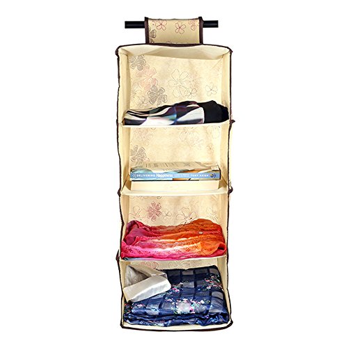LAGUTE Hängeaufbewahrung Ordnungssystem Hängeregal Hängeschrank Hängeorganizer Organizer, atmungsaktives Vlies (4 Fächer 26*26*78 cm) - 2
