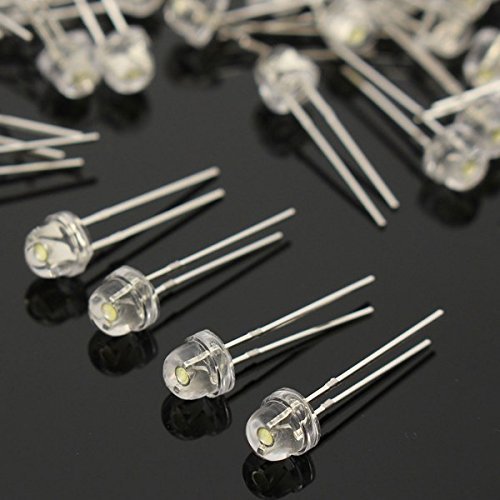 Tutoy 100 Pcs F5 5 mm Blanco Brillante Diodo Paja Sombrero Super Luz Led Surtido Kit
