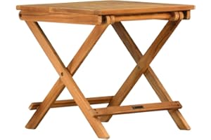 ‎KAI WIECHMANN Kai Wiechmann Teak Beistelltisch Balkontisch Gartentisch Beistelltisch Holz Klapptisch Blumenhocker Holz 50 x 50 cm klappbar handlich wetterfest
