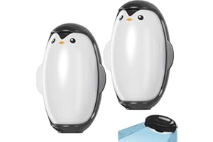 RAWWEFACTIC 2 Stück Pinguin Fusselrolle Wiederverwendbar Abwaschbar, Fusselrolle Tierhaare, Reusable Lint Roller, Fusselrolle Kleidung, Lint Remover, Fusselentferner Kleidung Hundehaare Entfernen (Schwarz)