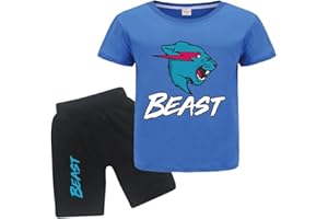 Forlcool Gamer Lighting Cat YouTube Gamer Logo Merch T-Shirts and Shorts 2 Piece Sets Youtuber Round Neck Short Sleeve Tee Top and Shorts