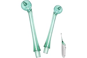 CDDCWZ 2 Stück Munddusche Düsen, Flosser Irrigator Kopf Jet für AirFloss HX8140 HX8240 HX8221 HX8255 (Grün)