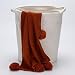 Sea Team 14.5" Natural Cotton Thread Woven Rope Storage Basket Bin Hamper with Handles for Nursery Kid's Room Storage (Tall, White)