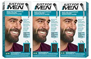 Just For Men Brush-In Moustach and Beard Color, 14g+14g - M-45 Dark Brown black