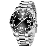 Die Sicherheits-Faltschließe des Edelstahlarmbandes verhindert ein unbeabsichtigtes Öffnen der Uhr. Für einen optimalen Schutz vor Kratzern sorgt das robuste, hochwertige Mineralglas des Gehäuses,Datumskalenderfenster bei 3-Uhr-Anzeige,Leicht zu lesen.