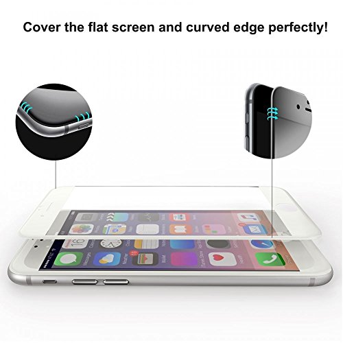 Ganvol Panzerglasfolie Apple iPhone 6 / 6S 3D Touch kompatible Schutzglas Panzerfolie (Es schützt den ebenes Display und gekrümmten Rand), Weiß - 3