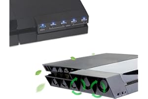 PS4 Lüfter Ventilator Kühler & 5-Port USB Hub Combo Kit - ElecGear Externe Kühlgebläse Automatischer Sensor-Kühlung mit USB3.0 erweiterung Adapter Extender Ladegerät für Playstation 4