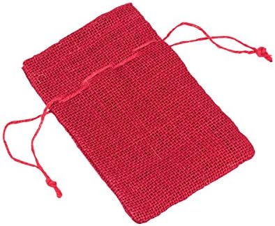 Large red jute gift bag eco friendly hessian storage sack