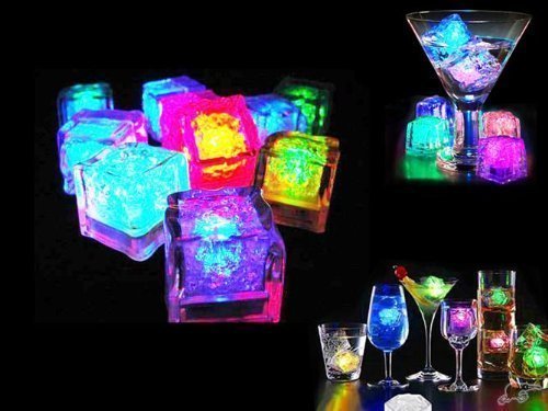 Dreamhigh 12 Stück LED Eiswürfel Non Toxic Wasser Dekorative LED-Flüssigkeitssensor für Party-Hochzeit-Club-Bar - 2