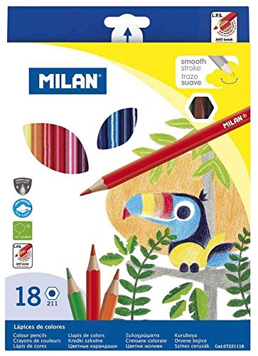 Milan Caja 18 Lápices De Colores Hexagonales 211 Nuevo, Klein, Weiß