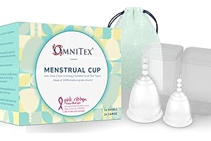 Omnitex Lot de 2 coupes menstruelles pour le cancer du sein | 100 % silicone pur de qualité médicale | Alternative sûre et respectueuse de l'environnement | Non toxique testée ISO10993 | Sans BPA et