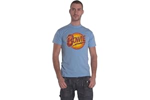 Rockoff Trade David Bowie T Shirt Vintage Diamond Dogs Logo Nouveau Officiel Homme Bleu