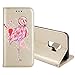 Produktbild Hülle Galaxy S9 Plus Flamingo Glitzer, Misteem Elegant Luxus Motiv Cartoon Anime Flip Klapphülle für Samsung Galaxy S9 Plus - Gold