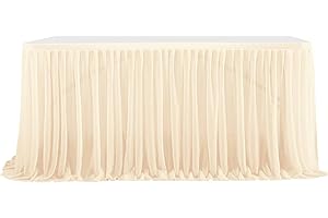 WWQQKJ Tüll-Tischrock, romantischer, Flauschiger Tüll-Schreibtischgaze for Kuchen, Geburtstage, Taufen, Hochzeitstische, Weihnachtsdekoration (Color : Champagne, Size : 6FT/183x77cm)