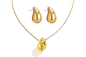 FDEETY Juegos de Joyas de Mujer Cristal Lágrima Racimo Declaración Collar Colgante Pendientes Joyería Conjunto para Boda Novia Dama de Honor Regalo Joyería