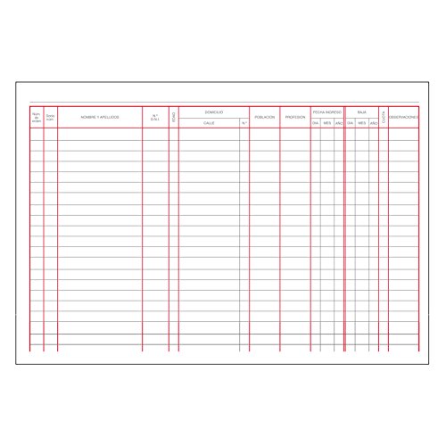 Dohe 9914 - Libro Registro registro de socios folio apaisado
