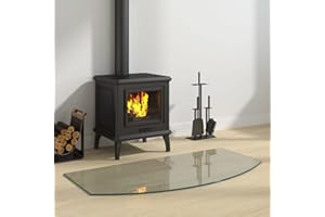 TOSHILIAN Plaque en Verre pour Cheminée, Tapis de Cheminée Plaque de Protection Anti Feu Plaque de Verre pour cheminée 100x50 cm