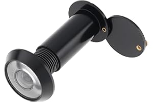 HOJLKLD Judas de Porte, judas en laiton à 180 degrés, judas à diamètre de tuyau de 14 mm pour portes de 35 mm à 58 mm (noir)