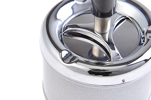 Quantum Abacus Runder Windaschenbecher / Drehaschenbecher aus Zinklegierung, poliertes Metall, 7,5cm Durchmesser, Mod. 4543-01 (DE) - 4