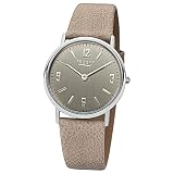 Regent Damen-Armbanduhr beige Hellbraun Analog LD-1610 Leder-Armband URLD1610
