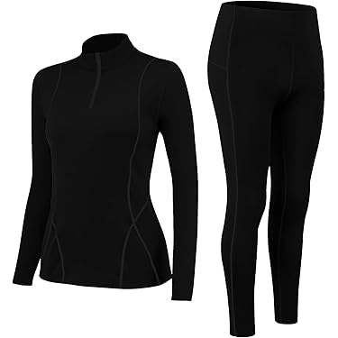 Vêtement Polaire Hiver Sous-Vêtement Thermique Femme Fengzio - Polaire Coupe -Vent - Sport Hiver Ski Randonnée Sous-vêtement Polaire