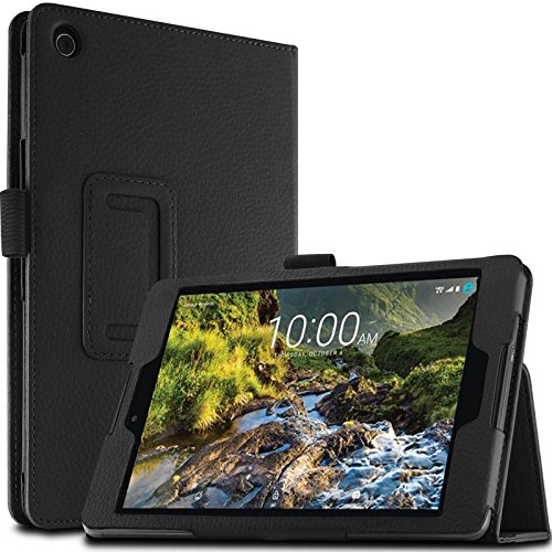 ASUS ZenPad Z8 / ZenPad 3 8.0 Hülle, Infiland Slim Fit Folio PU-lederne dünne Kunstleder Schutzhülle Cover Tasche für ASUS ZenPad Z8 ZT581KL / ZenPad 3 8.0 Z581KL 20,06 cm (7,9 Zoll) Tablet-PC(mit Auto Schlaf / Wach Funktion)(Schwarz)