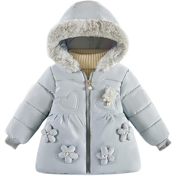 ALUCIC Jungen Fleecejacke Mit Kapuze - Warme Winterjacke Mit Cartoon-Muster