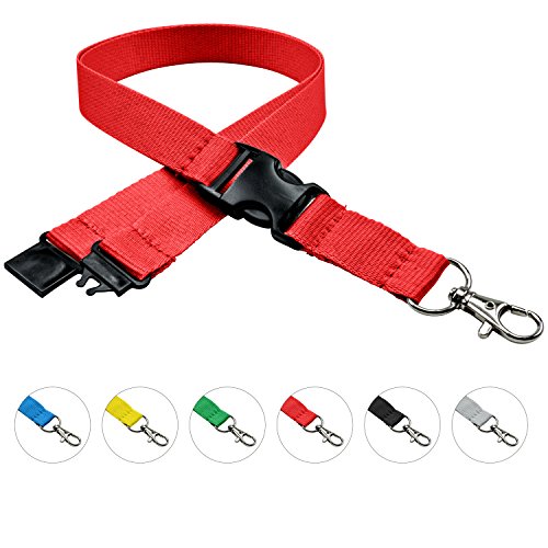 linie zwo®, Confezione da 10 laccetti portachiavi 20 mm, gancio easy going, Gancio di sicurezza, Strip estraibile, Rosso