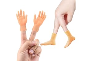 CreepyParty Tiny Hands and Feet Manine per Dita Piccole Mani Piedi Minuscoli Burattini da Dito Mini Mani delle Dita Giocattolo di Scherzo (4 Pezzi)