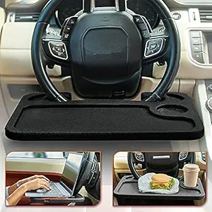 Dayalu Food Tray for Car, Steering Wheel Tray Drink Coffee Cell Phone Holder Desk Multifuctional, Car Steering Wheel Accessories for Travelling Picnic Car, Truck Steering Wheel Desk, Car Stand Trays for Eating