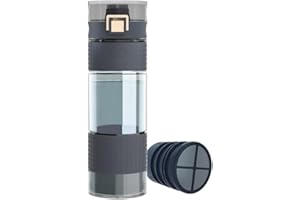 GOSOIT Tritan botella purificadora de agua senderismo y camping, botella de filtración de agua de supervivencia y deportes, purificador de ultrafiltración para supervivencia 17Fl OZ