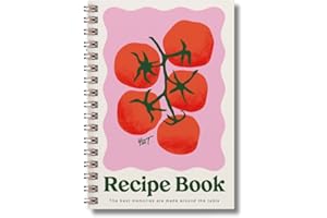 Yop & Tom Recipe Book (A5) - Write Your own Recipe Journal - Family Cookbook - Red Tomatoes