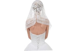 CASILER Chapelle Voile De Style Espagnol Dentelle Mantille Veille Femme Court Triangle Écharpe Couverture De Tête Catholique Traditionnelle