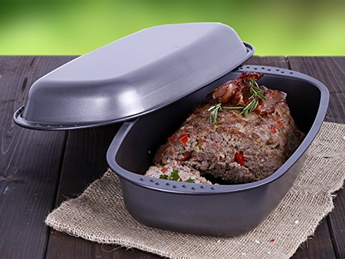 chg 9942-05 Bratenform mit Deckel, Brotbackform, antihaftbeschichtet, Anthrazit-metallic, 37 x 20 x 7 cm - 4