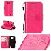Produktbild Jepson Samsung Galaxy S2 GT-I9100 Hülle, Leadertasche Premium Lederhülle Flip Case im Bookstyle Folio Cover Kartenfächer Magnetverschluss und Standfunktion Leder Schale Etui für Handytasche Schutzhülle Prägung Schmetterling Muster.