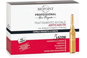 Biopoint Professional Hair Program Trattamento Fiale Anticaduta, Arricchite con Ginseng e un blend di Cellule Staminali Vegetali per capelli soggetti a caduta, 10 Fiale da 7 ml