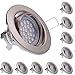 Produktbild 10er LED Einbaustrahler Set Silber gebürstet mit LED GU10 Markenstrahler von LEDANDO - 5W DIMMBAR - schwenkbar - warmweiss - 60° Abstrahlwinkel - A+ - 50W Ersatz - LED Einbauleuchte 5 Watt