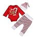 Price comparison product image Girl Clothes Set,Internet Newborn Kids Christmas Outfits Baby Romper Tops+Long Pants+Hat Set (0-6 months, Red)