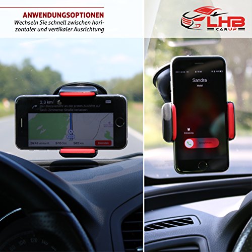 Robuste Universal Handyhalterung fÃ¼r Auto Windschutzscheibe, Armaturenbrett, Schreibtisch uvm. mit 360Â° drehbarem Kugelgelenk und extra KlebeflÃ¤che auf dem Saugnapf