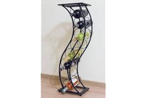 DanDiBo Weinregal aus Metall Schwarz Blumensäule Flaschenständer Elegance 80 cm Flaschenhalter Blumenständer