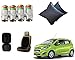 Auto Pearl Premium Quality Car Accessories Combo of Car Tyre Air Alert Valve Cap Set of 4 Pcs. & Car Velvet Bead Seat Cushion Black 1pcs. & Car Vastra Cushion Pillow Black Color Set of 2 Pcs For Car & Home. For Chevrolet Beat Type-2 RS.1437.00