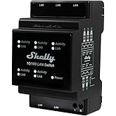 Shelly LAN Switch | DIN rayı i&ccedil;in Ethernet ağ anahtarı (10/100 Mbps) | 5 RJ45 bağlantı noktası | 110 V - 230 V | ek adapt&ouml;r g