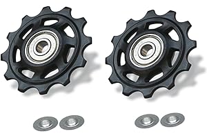 GOBFAR Bike Roldana Cerámica 12T - 2 Piezas Roldana Cambio Trasero Bicicleta - Cambio Trase - Roldana MTB - Roldana Cerámica, Roldanas Ceramicas 12T Desviador Trasero Bicicleta