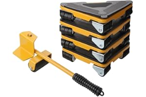 GENERIC Heavy Furniture Mover Lifter with Extension Bar and 4 Scooters, 360° Rotate Caster Dolly, 660lbs Load Capacity Dollies Slider for Heavy Furniture and Appliances Yellow