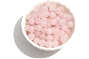 ACYUNLEI Natural Matte Stone Beads 10mm Rose Quartz Round Gemstone Beads Spacer Charm Energy Healing Beads DIY for Bracelet Necklace Earrings Jewelry Making