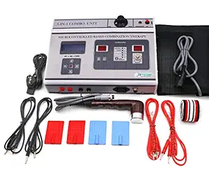 Physiotrack Physiotherapy 5 In 1 IFT MS Tens Ultrasound Deep Heat Machine Electrotherapy Combo for All Pain Relief Device Physiotherapy Equipment with 1 Year Warranty