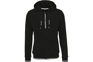 ARMANI EXCHANGE A| x Men's Logo Zipper Full Zip Up Hooded Sweatshirt Maglia di Tuta Uomo